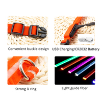Ładowanie USB/bateria zastępcza ledowa obroża dla psa Anti-Lost obroża dla psów szczenięta obroże dla psów prowadzi Led dostarcza produkty dla zwierzaka domowego 5